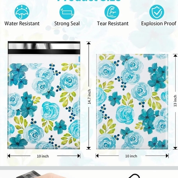 Other - Poly Mailer Floral Blue and White